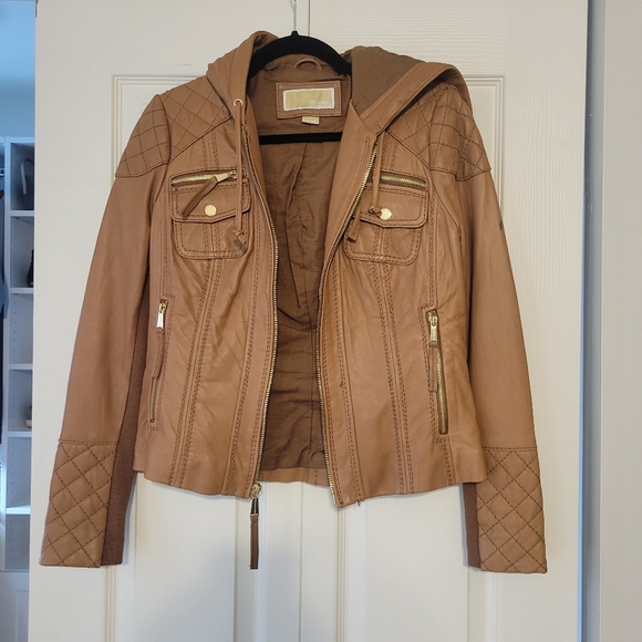 Michael kors hooded leather jacket - Picture 2 of 6